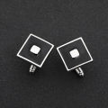 (New)Men Cufflink Exquiite quare Black Enamel Paint Cufflink Modern.