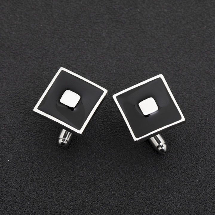 %EF%BC%88New%EF%BC%89Men%20Cufflink%20Exquiite%20quare%20Black%20Enamel%20Paint%20Cufflink%20Modern%20-%20Image%204