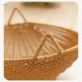 Open Storage Basket DIY Hand Woven Hamper Box for Countertop Desktop Picnic.