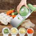 Vegetable Slicer, Vegetable Cutter, Potato Cutter, Multifunctional Tool for Cutting Vegetables, with 5 Blade Settings and Collection Bowl for Thick or Fine Slices, Cucumber Slicer for Fruit Garlic.