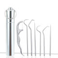 Metal Toothpick Non-Slip Metal Portable Toothpick Flosser with Storage Case Set. 