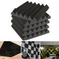 30X30X5CM Studio Acoustic Foam Sound Absorption Treatment Panel Tile Wedge Black. 