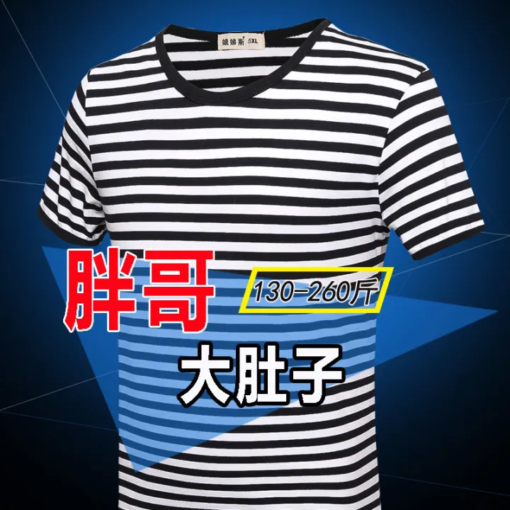 Summer%20plus-Sized%20plus%20Size%20Men's%20Short%20SleeveTT-shirt%20Overweight%20Man%20Large%20Men's%20Striped%20Navy-Striped%20Shirt%20ShirtT%20-%20Image%206