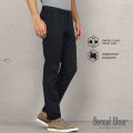 Slim-Fit Chino Gabardine Pants - Deep Black - Formal Pant. 