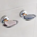 ABS Strong Suction Soap Dish Holder Tray Bathroom Shower Chrome Accessory. 