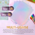 10 Sheets Holographic Paper A4 Vinyl Sticker Printable Label Self Adhesive Paper Sticker Waterproof Laser Color for Inkjet Print.