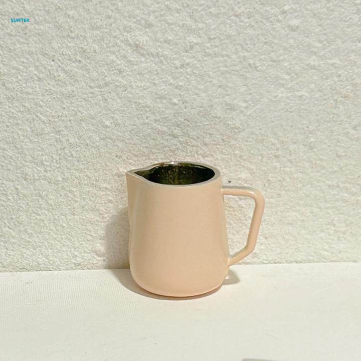 Milk Pitcher Model Pretend Play Toy, Mini Frothing Jug Micro Landscape Furniture Model Kids Birthday Gifts 1/6 1/12 Scale Dollhouse Miniature