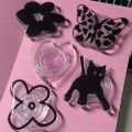 Korea Cute Cat Black Butterfly Flower Grip Tok Phone Holder Finger Ring Foldable Griptok For iPhone Samsung Universal Accessorie.
