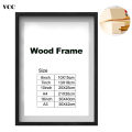 Nature Solid Simple Wooden Picture Frame A4 A3 Black White Coffee Wood Color Photo Frame with Mats for Wall Poster Frame.