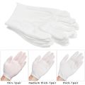 1Pair White Cotton Gloves Labor Protection Gloves for Jewelry Appreciation Thin Medium Cleaning Gardening Etiquette Supplies. 