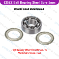 10pcs 625ZZ Deep Groove Ball Bearings 625z 5 x 16 x 5mm Bearing Steel Bore 5mm diameter. 