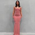 Satin Slip Sleeveless Backless Maxi Dress Women 2022 Y2k Summer Bodycon Elegant Outfits Ladies Birthday Party Club Sundress.