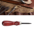 Leather Edge Beveler Portable 1.2mm Steel Curved Wooden Handle Edger Hand Made DIY Craft Tool. 