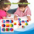 Wooden Geometric Shapes Montessori Puzzle Sorting Math Bricks Preschool Learning Educational Game Baby Toddler Toys for Children.
