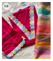 New Collection White Rainbow Shalwar Kamiz   Three Piece For Women. 
