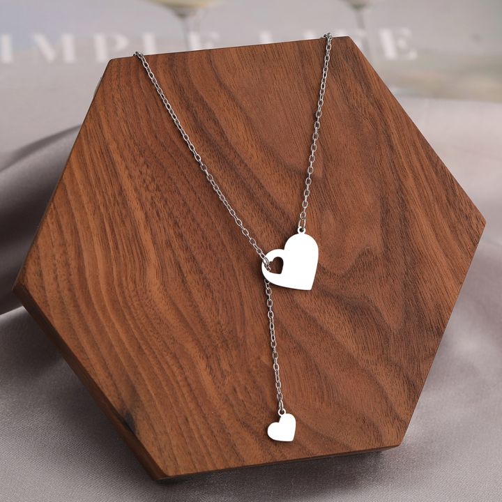 Stainless%20Steel%20Necklaces%20Sweet%20Heart%20Pendants%20Chains%20Charms%20Choker%20Fashion%20Necklace%20For%20Women%20Jewelry%20Wedding%20Party%20Girls%20Gifts%20-%20Image%204