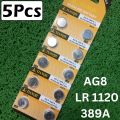 5Pcs Alka-line Button C-oin Cell Battery 1.55V LR1120 AG8 389A LR55 SR55 L112 Disp-osable 45mAh 1.5 Volt Batteries.