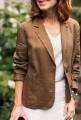 Everyday Cotton Linen Blazer for Women with Structured Fit and Buttoned Front.