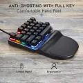 Motospeed K27 Gaming Mechanical Keyboard 27 Key Wired LED Backlight Single Handed Numpad Computer Keypad Red Switch For Laptop. 