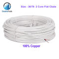 1 coil 36/76 Flat Cable Copper 2 Core Wire Use For Multiplug Extension Cable, Table Fan Cable, Ceiling Fan Cable, Pendant Light Cable, 1.3 Horse Water Pump and Others. 