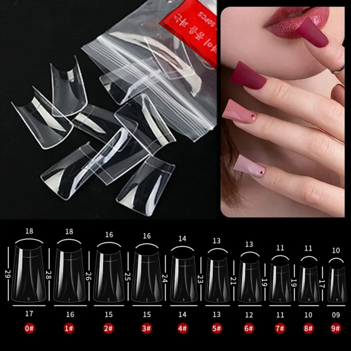 500Pcs%20Duck%20Feet%20Style%20Nail%20Tips%20Clear%20Duck%20Feet%20Fan%20Flare%20Extension%20Patch%20for%20Acrylic%20Nails%2012Size%20Half%20Cover%20Acrylic%20Nail%20Tips%20-%20Image%202