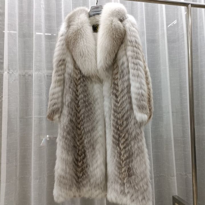Furyoume Hot 2024 Women Winter Coat Real Fox Fur Coat X-long Luxury Clothes Natural Fluffy Fur Jacket Ladies Fashion Streetwear