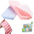 Silicone Ice Cube Tray with 24/37 Cavity Ice-Making Box for Easy and Convenient Ice Making and Storage. 