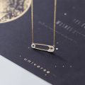 Genuine 925 Sterling Silver Safety Pin Necklace for Women Crystal Pin Shape Necklaces Charms Jewelry Necklace for Women Pendants.
