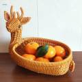 Animal Shape Woven Food Serving Basket PP Material for Kitchen Decoration.