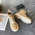 Women's Pocket Canvas Martin Boots2023Autumn Internet Hot Korean Style round Head Lace-up Platform All-Match British Style Booties. 