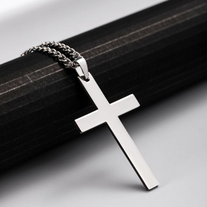 Stainless Steel Cross Necklace for Men