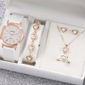 【Limited Quantity】 Stylish 6pcs Women's Quartz Watch Set for Ladies Leather Strap Attractive Water Resistant Watches Latest New Design Personality Wristwatch for Girls. 