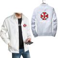 Men Umbrella Corporation Print Zipper Jacket Coat Spring Autumn Fashion Oversized Windbreaker Male Clothing New Streetwear 7xl.