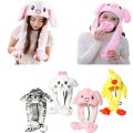 New Cute Rabbit Jumping Up Cap Kid Adult Cap Gift Bunny Ear Hat Pluh Moving  Hat Movable Ear Airbag Cap Winter Hat. 