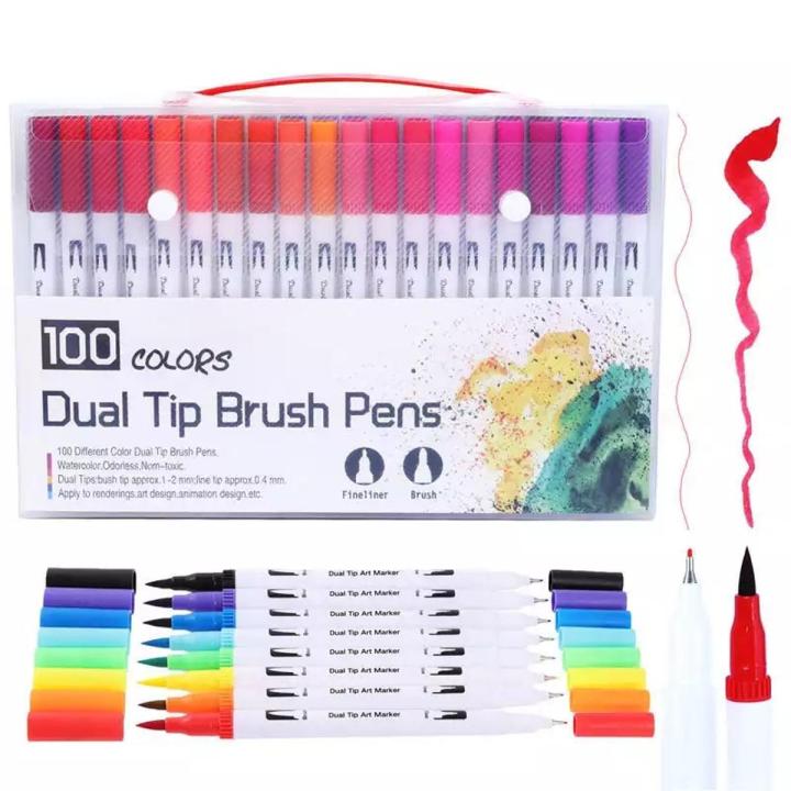 fineliner dual tip brush marker pens