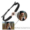 Custom Photo Bracelets Braided Rope Personalized Photo Projection Stainless Steel Bracelet for Women Men Couple Jewelry Gift. 