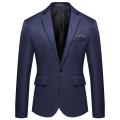 Fashion Men Blazer Coat One Button Lapel Casual Men Blazer Suit Jacket Long Sleeve Decorative Pocket Suit Coat Wedding.