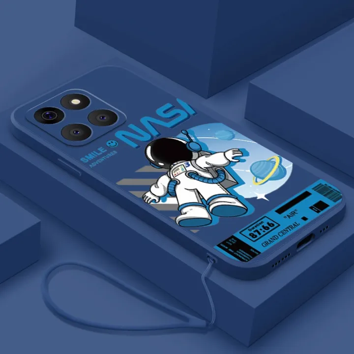 %5BFree%20Strap%5D%20Honor%20X8b%20X7b%20X8a%205G%20X7a%20X6a%20Smile%20Astronaut%20Square%20Phone%20Case%20Liquid%20Silicon%20Soft%20Casing%20nasa%20Cover%20-%20Image%202