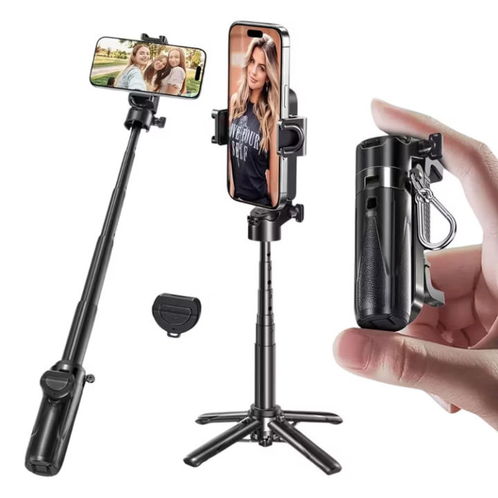 JMARY Mini Selfie Stick Tripod MT-18 Ultra Mini Pocket Size , Powerful & Foldable