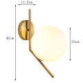 Adjustable Wall Lamp Glass Ball Metal with Bulb for Loft Warm White. 