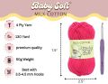 Baby Soft Milk Cotton Wool Yarn for Crocheting-10 pcs (BUY 8 GET 2 FREE)-500 grams Total - 50g / piece - Milk Cotton Yarn for Making Bags, Crafts, Amigurumi, Baby Clothing, Sweaters, Table Mats, Decors, Scarfs, Shawls, Dolls, and more.