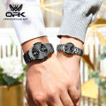 OPK 8105 Couple Quartz Watch Classic Fashion Waterproof Glow Tungsten Steel Band Luxury Date Week Men's and Women's Couple Watch. 
