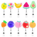 Fashion Cute Fruit Cartoon Retractable Nurse Badge Reel Clip Badge Holder Students Doctor ID Card Holder.