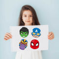Kawaii Puzzle Stickers DIY Spider-Man Iron Man Hulk Cartoon Anime Luggage Notebook Skateboard Decals Decoration Kids Toys Gifts. 