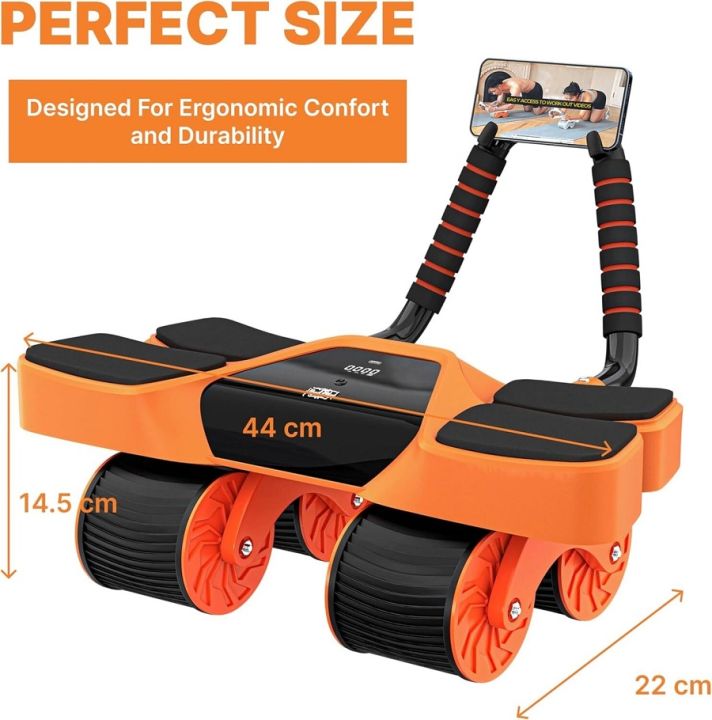 4 Wheel Automatic Rebound Ab Roller Wheel with Elbow Support, ab roller fat loss Faster for 20 days ,six wheel new arrivel