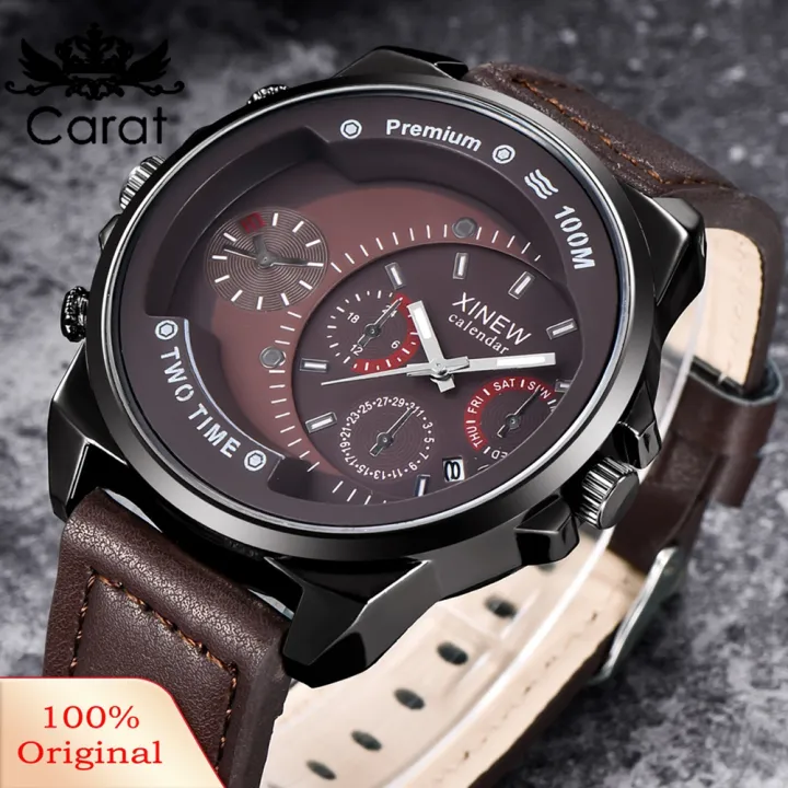 (New)%20carat%20xinew%20Port%20men%20calendar%20ub-dial%20decor%20faux%20leather%20band%20quartz%20writ%20watch%20-%20Image%205