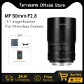 7artisans 60mm F2.8 APS-C Manual Macro Prime Lens For Canon EOS-M M50 M50 Mark II Sony E ZVE10 Alpha 6400 Fuji FX X-A1 X-T1 XT30. 
