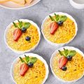6pcs Individual Serving Ceramic Creme Brulee Ramekins Shallow Round Tart Baking Pan White Pie Baking Tray Pudding.