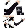 1 Pair Arm hand Sleeve cycle Sleeves Uv Protection for Men Women Black. 