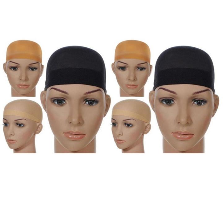 Deluxe Wig Cap Hair Net for Weave 4 Pieces Hair Wig Nets Stretch Mesh Wig Cap for Making Wigs Free Size(Skin Tone)